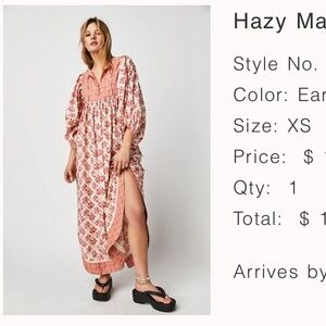 Free People Hazy Mazy maxi dress - lightly worn and in perfect condition XS
